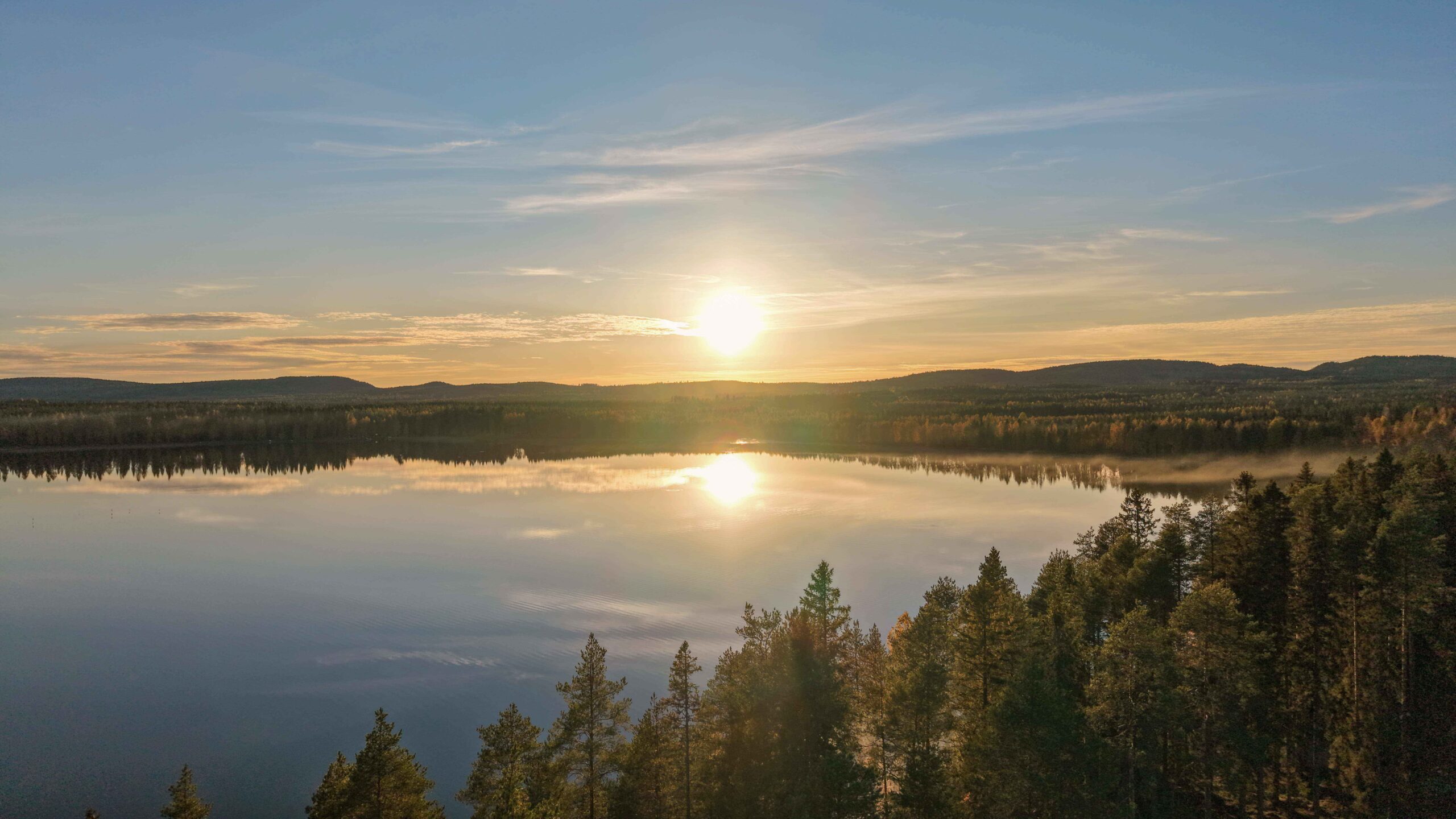 Kainuu ruska, auringonlasku